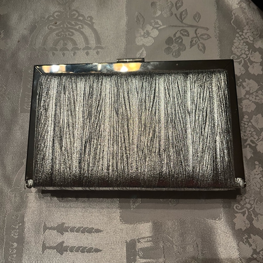 Silver clutch purse